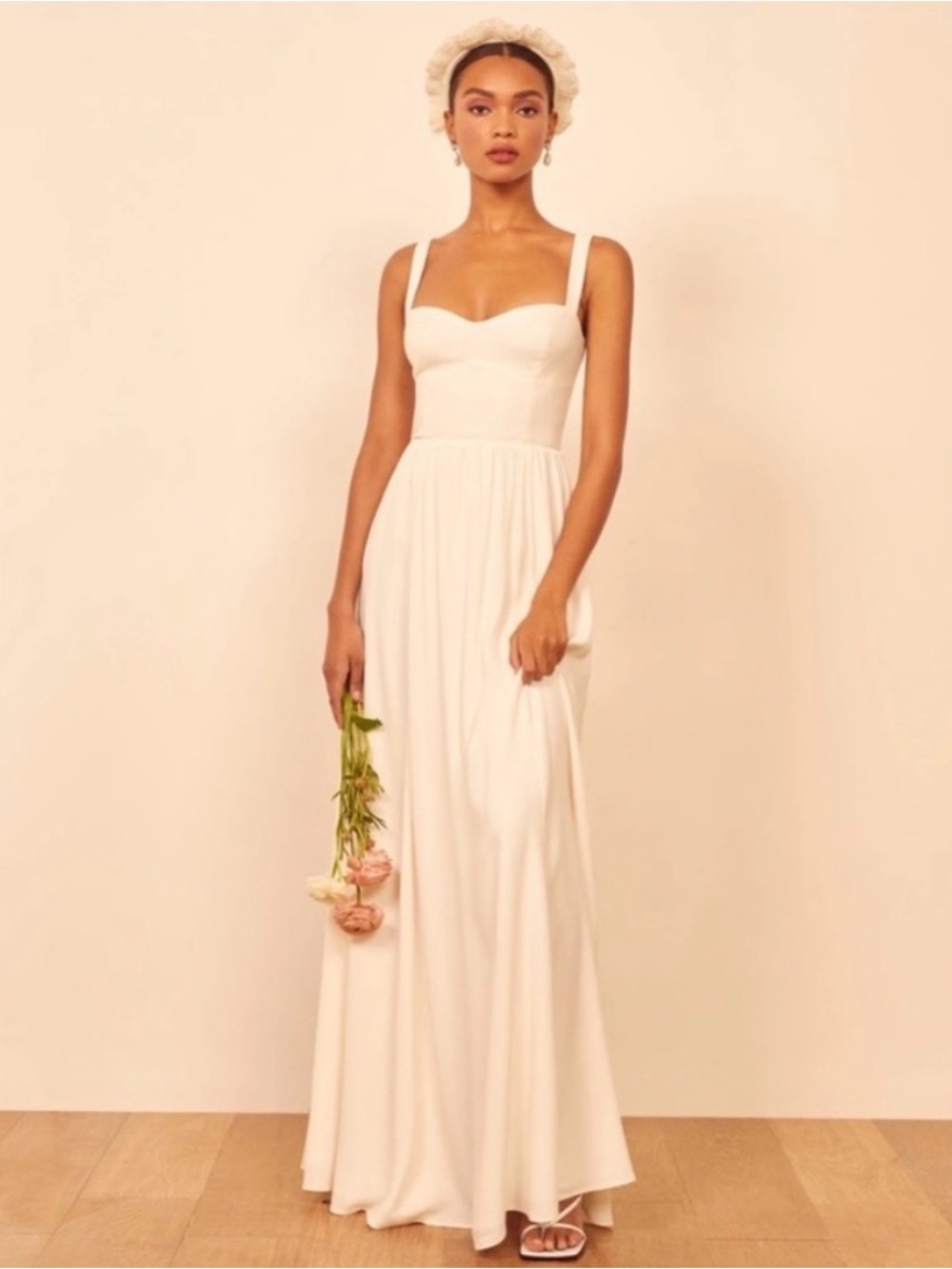 Reformation Cream Maxi Dress